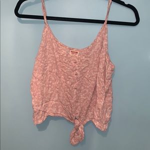 Floral pink crop tank top!